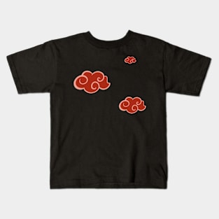 Japanese red clouds Kids T-Shirt